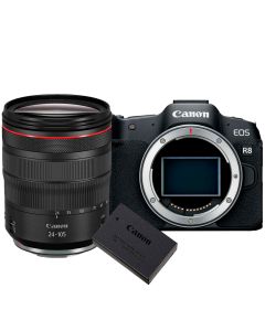 Canon EOS R8 + RF 24-105/4 L IS USM + LP-E17 -systemkamera
