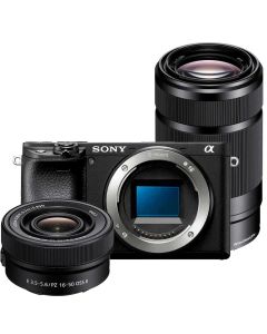 Sony A6400 + 16-50mm PZ OSS II + 55-210mm OSS -systemkamera