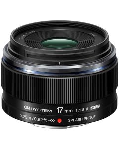 OM SYSTEM M.Zuiko 17/1.8 II -objektiv, svart