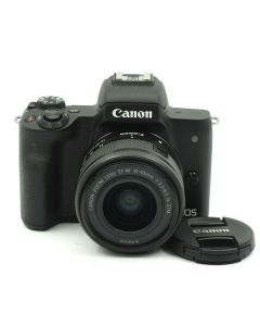 Canon EOS M50 + EF-M 15-45/3.5-6.3 IS STM, svart BEGAGNAD