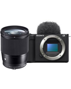 Sony ZV-E10 II + Sigma 16/1.4 C DC DN -systemkamera