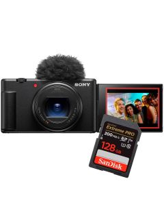 Sony ZV-1 II Vloggkamera + SanDisk SDXC Extreme Pro V30 128GB 200MB/s