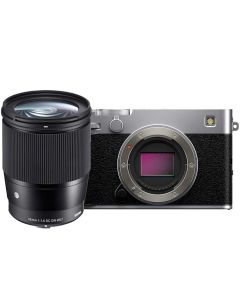 Fujifilm X-E5 + Sigma 16/1.4 C DC DN -systemkamera, silver