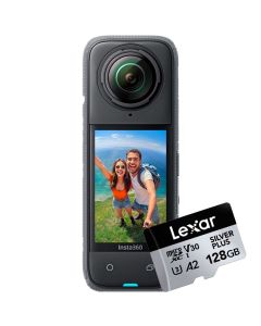 Insta360 X4 360 -actionkamera + Lexar Silver Plus microSDXC 128GB