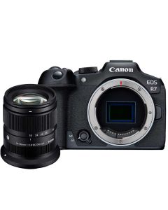 Canon EOS R7 + Sigma 18-50/2.8 C DC DN -systemkamera