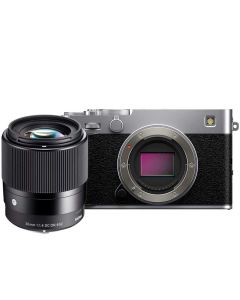 Fujifilm X-E5 + Sigma 30/1.4 C DC DN -systemkamera, silver