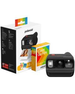 Polaroid Go Gen 3 -direktfilmskamera, svart + Color Film Bundle