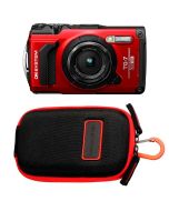 OM SYSTEM Tough TG-7 -kompaktkamera, röd + CSCH-107 case