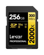 Lexar SDXC Pro 2000x U3 V90 UHS-II 256GB 300MB/s -minneskort