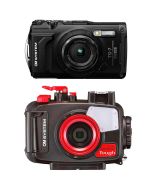 OM SYSTEM Tough TG-7 -kompaktkamera, svart + PT-059 Diving Kit