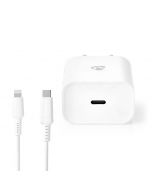 Nedis WCPDL20W112WT -väggladdare (Lightning + USB-C)