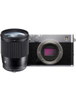 Fujifilm X-E5 + Sigma 16/1.4 C DC DN -systemkamera, silver