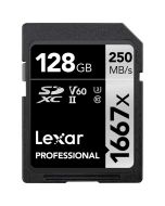 Lexar SDXC Pro 1667x U3 V60 UHS-II 128GB 250MB/s -minneskort
