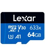 Lexar microSDXC 633x U3 V10 64GB 95MB/s -minneskort