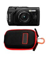 OM SYSTEM Tough TG-7 -kompaktkamera, svart + CSCH-107 case
