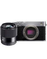 Fujifilm X-E5 + Sigma 30/1.4 C DC DN -systemkamera, silver