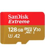 SanDisk Extreme microSDXC V30 A2 128GB 190MB/s -minneskort + SD-adapter