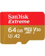 SanDisk Extreme microSDXC V30 A2 64GB 160MB/s minneskort + SD-adapter