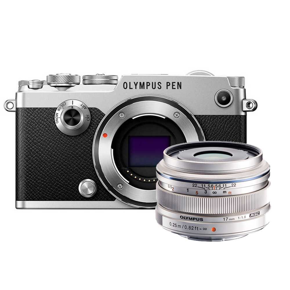 Olympus PEN-F systemkamera, silver + M.Zuiko 17/1.8, silver