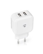Nedis WCHAU484AWT -väggladdare (2 x USB)