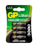 GP AAA Lithium Batteri, 4 st