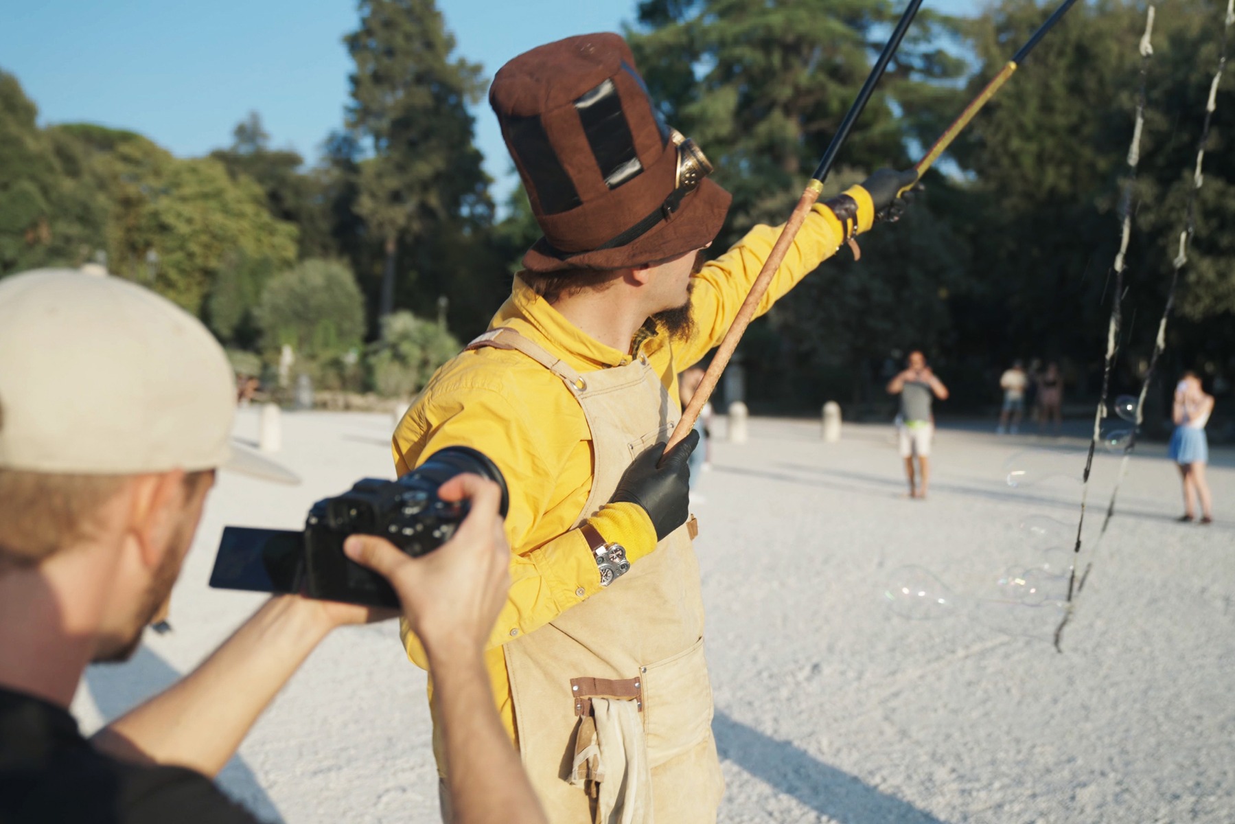 matteo-bruno-framing-a-shot-of-a-man-wearing-a-large-hat