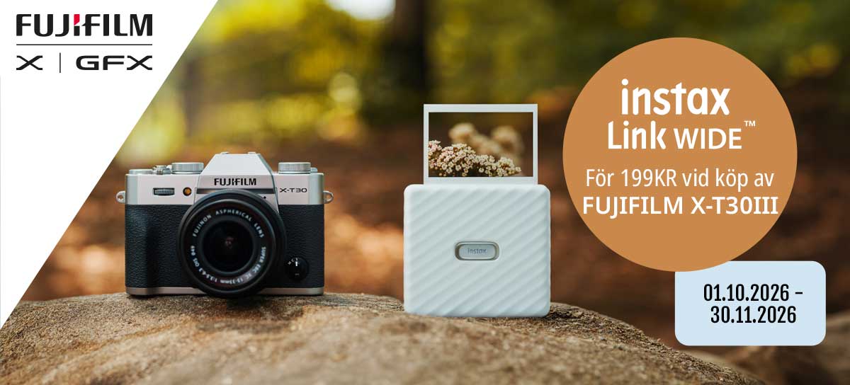 Fujifilm X-T30 III + Instax Link Wide -kampanj